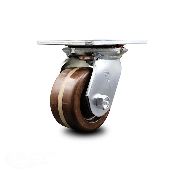 4 Inch Heavy Duty Top Plate High Temp Phenolic Swivel Caster with Roller Bearing